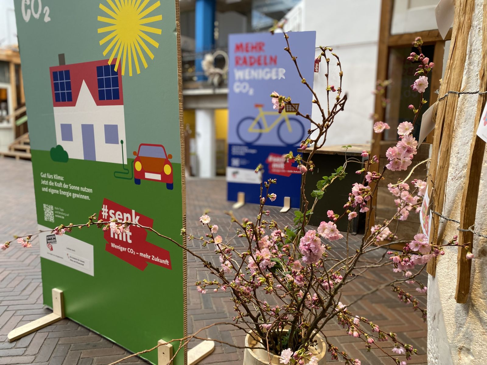 Stellwände der Ausstellung in der Markthalle Acht